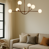 MessingLux | Elegante Sechsarmige Pendelleuchte | Esszimmer Beleuchtung