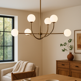 MessingLux | Elegante Sechsarmige Pendelleuchte | Esszimmer Beleuchtung