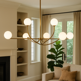 MessingLux | Elegante Sechsarmige Pendelleuchte | Esszimmer Beleuchtung