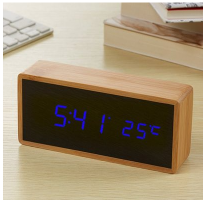 Wecker Digital Holz Mit Temperatur | LED